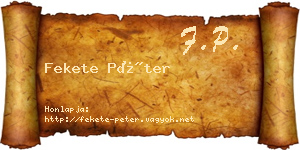 Fekete Péter névjegykártya