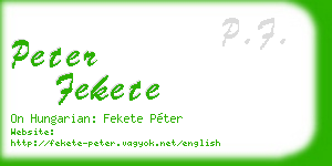 peter fekete business card